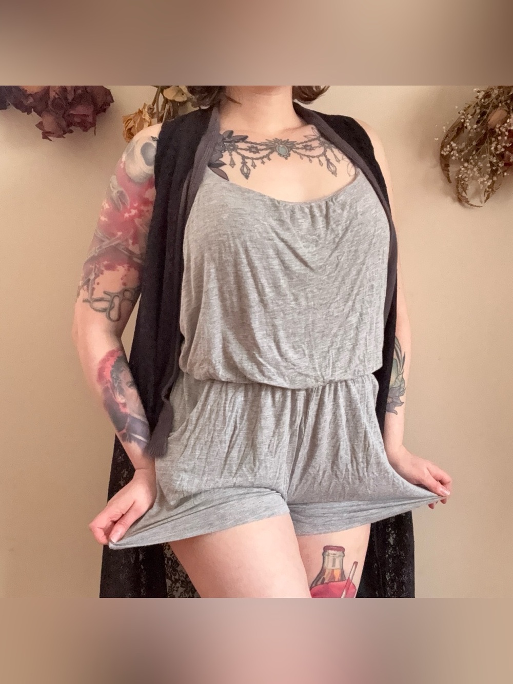 light gray romper ๐ฉถ | grunge fairygrunge fairycore whimsigoth goblincore preppy